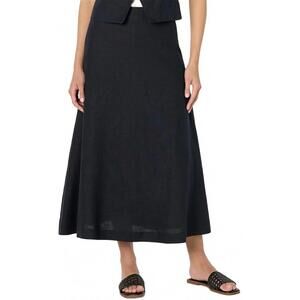 The Drop, Small, Legion Blue, Women’s Linen Midi Skirt